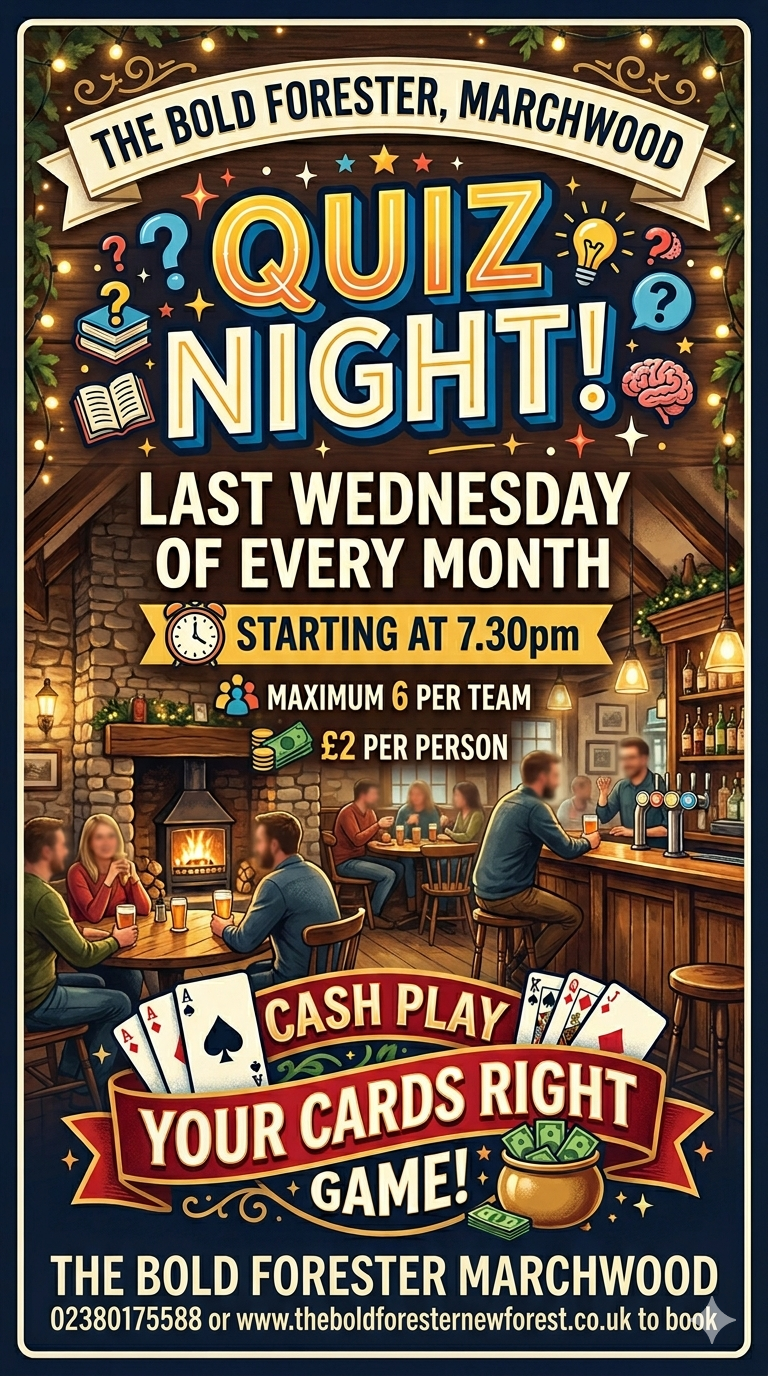 Quiz Night at The Bold Forester, Marchwood